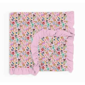 NEW CHARLIES PROJECT girl's little princess ruffle bamboo blanket in pink